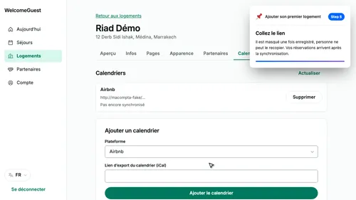 Collez le lien du calendrier