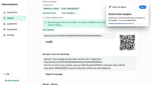 Ouvrez le lien voyageur