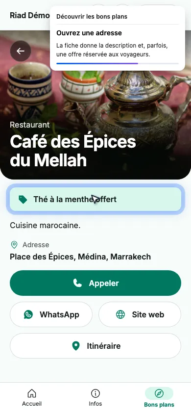Ouvrez une adresse