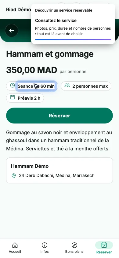 Consultez le détail du service