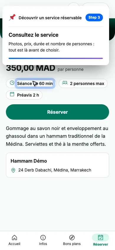 Consultez le détail du service