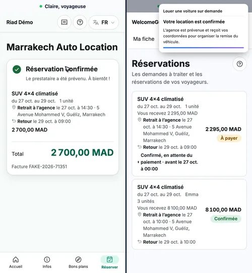 Votre location est confirmée