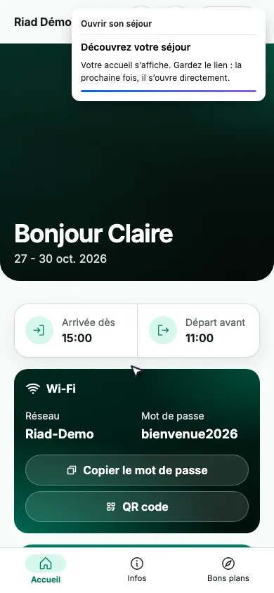 Découvrez votre séjour