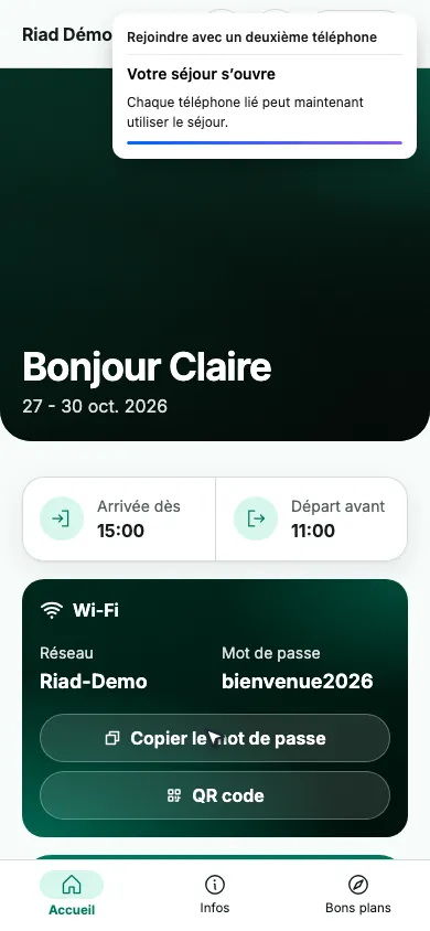 Votre séjour s’ouvre