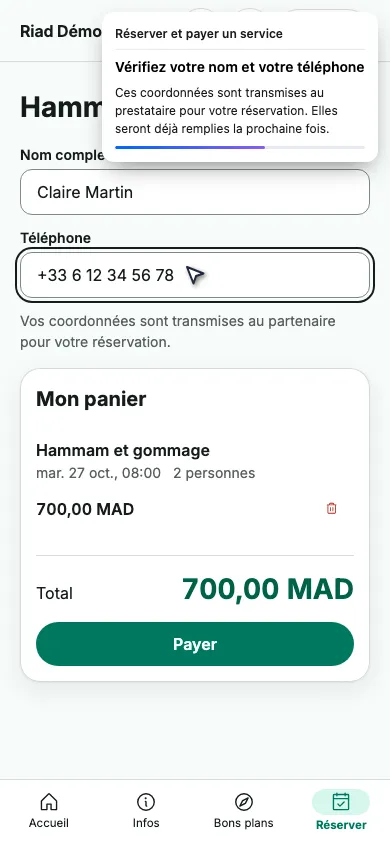 Vérifiez vos coordonnées
