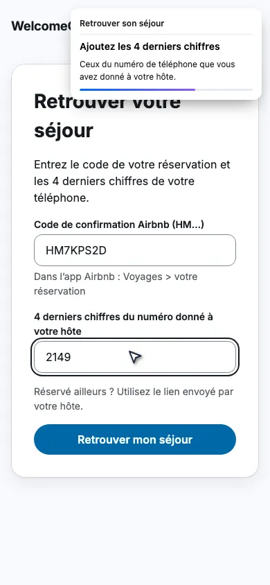 Ajoutez les 4 derniers chiffres