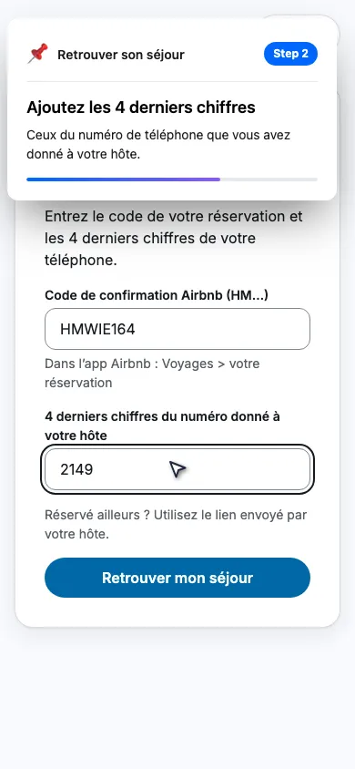 Ajoutez les 4 derniers chiffres
