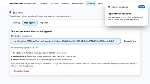 Repérez votre lien privé