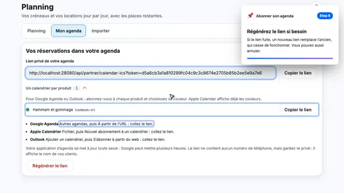 Régénérez le lien si besoin