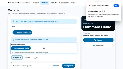 Repérez la zone vidéo