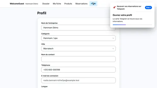 Ouvrez votre profil