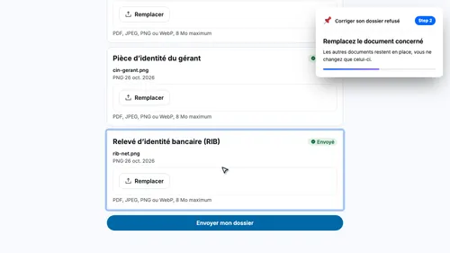 Remplacez le document