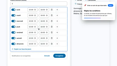 Réglez les conditions