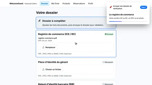 Ajoutez le registre de commerce