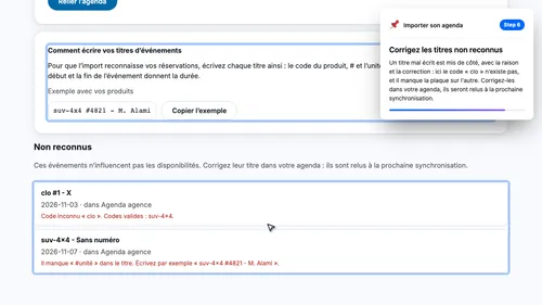 Corrigez les titres non reconnus